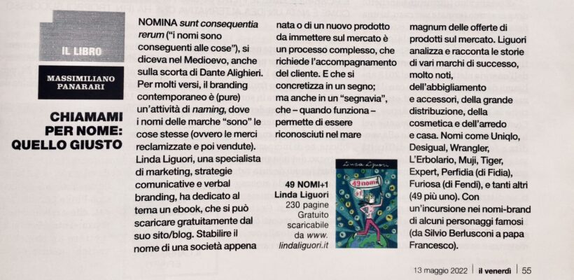 49 NOMI + 1 SUL VENERDÌ DI REPUBBLICA