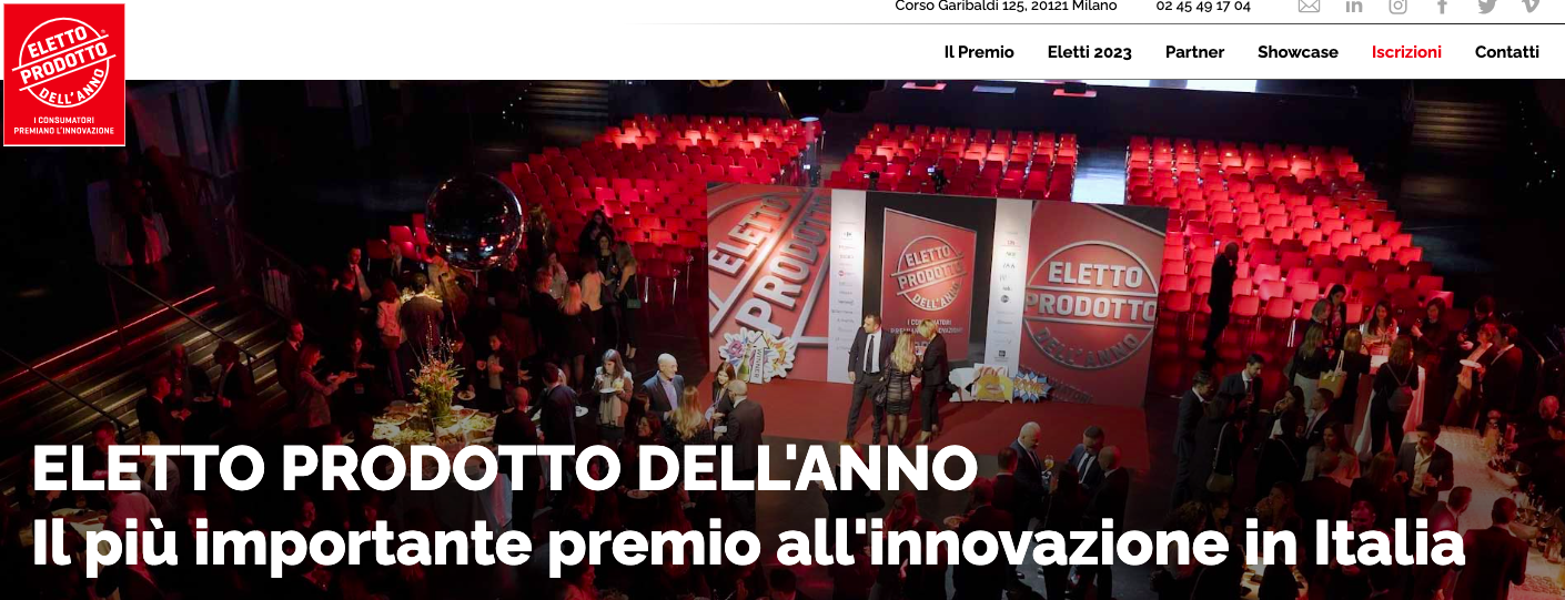 ELETTO PRODOTTO DELL'ANNO 2023 NAMING